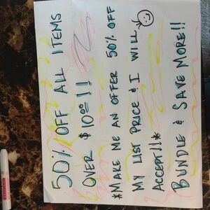 50 % Off ALL Items Over $10